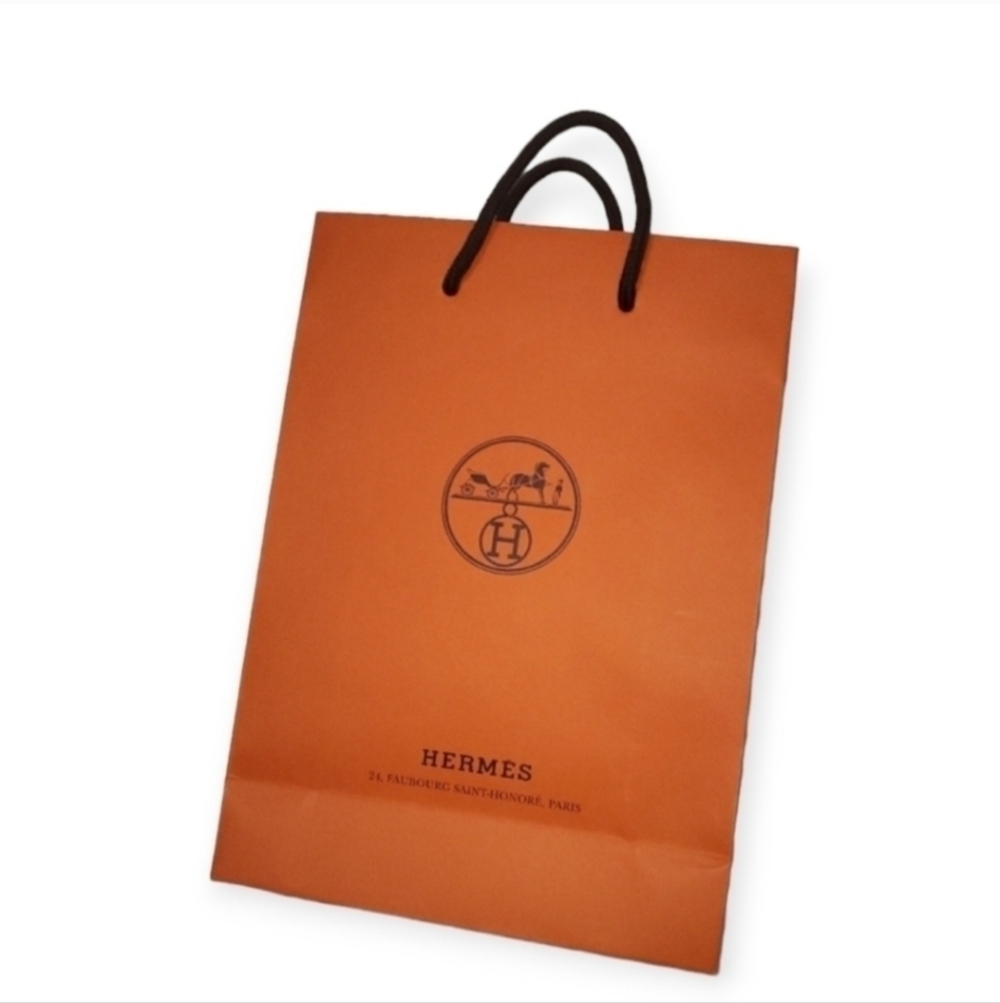 Hermes Orange Gift Bag Paper Box Authentic